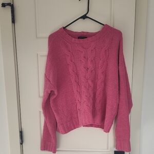 American Eagle Outfitters Pink Cable Knit Sweater